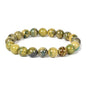 Justinstones Gemstone Crystals Chakra Beads Bracelet Crystal Healing 10mm Round Stretchable Bracelet for Her Gift - color: Khaki Geen Serpentine