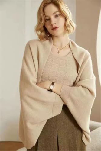 Women's Soft Shawls and Wraps Knitted Warm Shawl With Sleeves Fashion Shawl Wrap Lightweight Open Front Poncho 2026 - color: Beige Camel