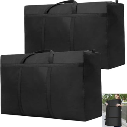 2 Pack 180L Large Storage Bag, Garden Furniture Cushion Storge With Zip Waterproof Sturdy Oxford Moving Clothes Storage Bags Organizer Bags for Bedding Duvets Pillows Clothes