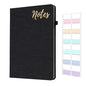 Lined Journal Notebook Linen Hardcover Ruled College Ruled Journals for Writing Note for Women Men Office School - color: Black
