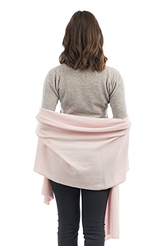 Dalle Piane Cashmere Womens Wool Cashmere Blend Stole Soft Italian Shawl Wrap for Wedding Evening Gift Made in Italy - color: Pink