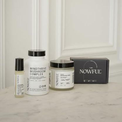 Wellness in Action Kit – Daily Ritual Set with Affirmation Cards, Oil, Sleep Balm, and Mushroom Capsules – Mindfulness Tools for Calm, Clarity, and Nervous System Reset