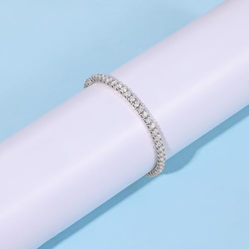 2.5mm Tennis Bracelet, 2.5mm Thin 18K White Gold Plated Cubic Zirconia Tennis Bracelet for Women - color: White Gold Plated, size: 2.5mm 8 inch