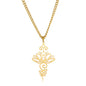 Dreamtimes Lotus Flower Pendant Necklace for Women Yoga Healing Charms Unalome Symbol Amulet Stainless Steel Jewelry Lotus Flower Necklace Buddha Yoga Necklace - color: GOLD