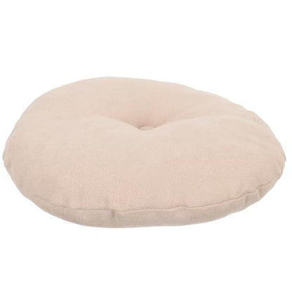 Meditation Floor Cushion Zafu Seat Cushion Small Linen Color Pouf for Adults Home Yoga Suitable for Living Room and Bedroom Use