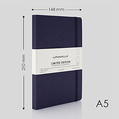 myPAPERCLIP Limited Edition A5 Plain Notebook | 192 Pages, 100 GSM, Soft Cover, A5 (5.83 × 8.27 in) | Flat Lay | Bookmark & Elastic Closure | Aubergine - color: Aubergine, style: Plain