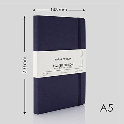myPAPERCLIP Limited Edition A5 Plain Notebook | 192 Pages, 100 GSM, Soft Cover, A5 (5.83 × 8.27 in) | Flat Lay | Bookmark & Elastic Closure | Aubergine - color: Aubergine, style: Plain