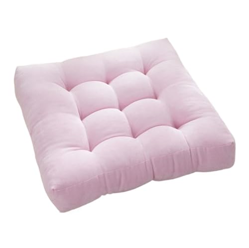 Thick Floor Seating, Floor Square Tufted Meditation Cushion Cotton Linen Multicolor Multiple Sizes for Adults(Pink,45x45cm) - color: Pink, size: 45x45cm
