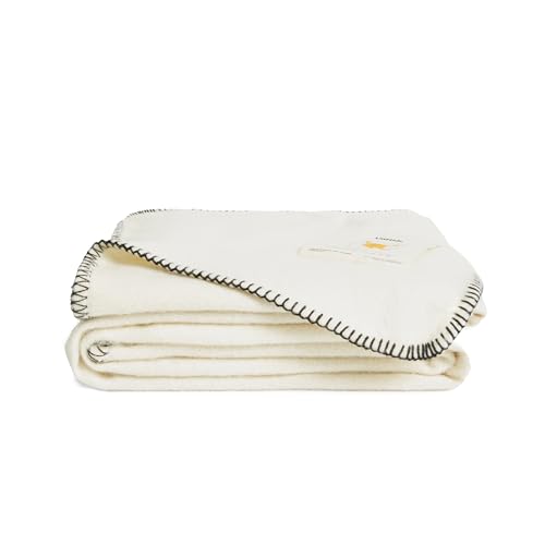 UnHide Knit Alpaca Blanket - 60" x 80" Ultra-Soft & Lightweight Throw - Made with Alpaca & Merino Wool - Sustainable & Ethically Sourced - Snow White - color: Snow White, size: Alpaca (60" x 80")