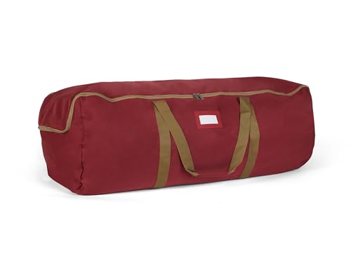 Covermates Keepsakes Storage Duffel Bag, Heavy Duty 600D Polyester, Reinforced Handles, ID Window, Dual Zipper Closure, Closet Garage Attic Organization for Bulky Items, Red - color: Red Heavy Duty Polyester, size: 36W x 20D x 15H