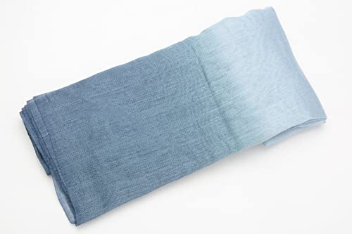 Cotton Silk Scarf Elegant Soft Wraps Color Shade Scarves for Women - color: Gradient - Light Blue