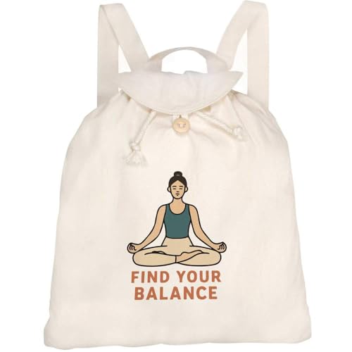 Azeeda 'Yoga Balance Meditation' Canvas Rucksack/Backpack (RK00040673)