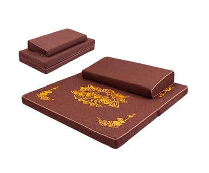 Meditation Mats,Futons, Household Folding, Thickened Fabrics, Coconut Palm, Kneeling Mats(Size:60x60cm(24x24inch),Color:Coffee) - color: Coffee, size: 60x60cm(24x24inch)