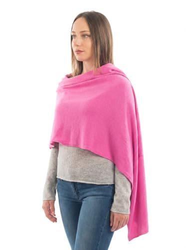 Dalle Piane Cashmere Womens Wool Cashmere Blend Stole Soft Italian Shawl Wrap for Wedding Evening Gift Made in Italy - color: Fuchsia