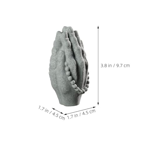 Sandstone Hand Figurine Desktop Decoration Small Zen Buddhist Beads Sculpture Chinese Style Home Décor Accent for Tea Room and Entryway