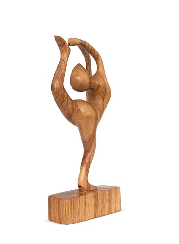 G6 Collection 10" Wooden Handmade Abstract Sculpture Art Decorative Home Decor Handcrafted Figurine Accent Decoration Artwork Hand Carved, Dancer Pose - style: Dancer Pose