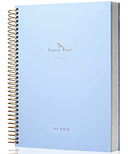 FLYING EAGLE Blank Paper Spiral notebook Journal 8.5 x 11 Blank Large Spiral Notebook 210 Pages Hardcover Spiral Notebook Sketchbook Sketch Book for drawing for Men Women,Blue