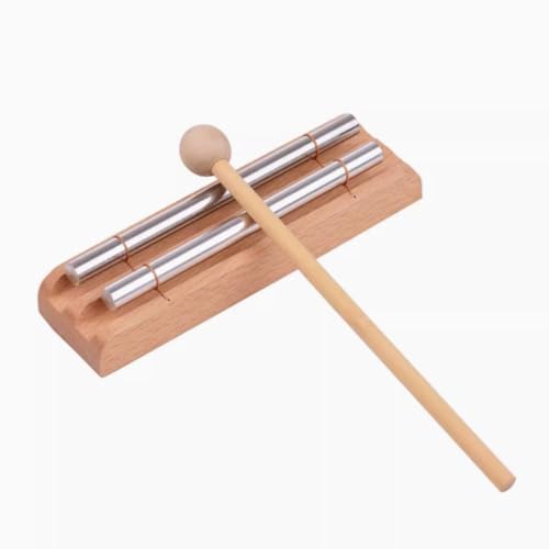 Hand Chime, Silver Musically Tuned for Meditation, Yoga and Mindfulness, Bell Percussion Instrument For Teachers and Classrooms (Duo) - size: 7 inch