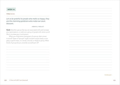 A Year of Self-Care Journal: 52 Weeks to Cultivate Positivity & Joy (A Year of Reflections Journal)