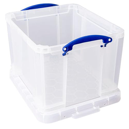 Really Useful Boxes(R) Plastic Storage Box, 32 Liters, 12in.H x 14in.W x 19in.D, Clear, 32C