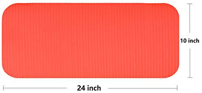 Fitvids All Purpose 1/2-Inch Extra Thick High Density Anti-Tear Exercise Yoga Mat and Knee Pad with Carrying Strap, Multiple Colors - color: Red