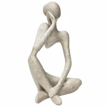 prosfalt Sandstone Resin Thinker Style Abstract Sculpture Statue Collectible Figurines Home Office Bookshelf Desktop Decor(Sandstone - Left Reverie) - color: Sandstone - Left Reverie