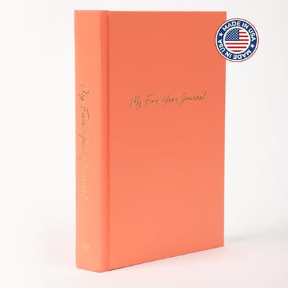 Writing Your Life Hard Cover 5 Year Journal | The Easiest to Use Five Year Journal | Quick and Easy Five Year Diary Journal System | 6x8.25 Inch Size (Sweet Apricot) - color: Sweet Apricot