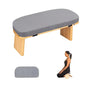 Meditation Bench with Cushion Foldable Ergonomic Bamboo Kneeling Stool Seiza Bench Wooden Meditation Stool Chair Zen Lotus Yoga Stool Floor Sitting Prayer Bench Removable Pillow - color: Light Grey