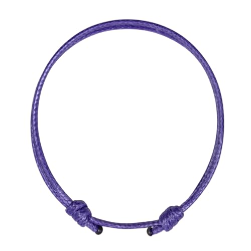 Luck Strings Adjustable Wax Nylon Cord Bracelet for Men Women Adult - Vegan Leather String | Unisex Waterproof Nautical & Surfer Style Friendship Gift, Minimalist - color: Purple