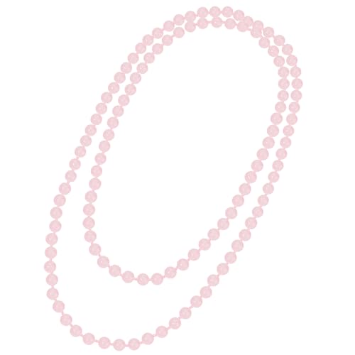 Beaded Necklace Hand Knotted for Woman - color: Rose Quartz 1