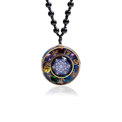 Da Piao Liang Metatron Cube Pendant Rotatable Necklace, Spinning Sacred Geometry Symbol for Meditation, Protection & Energy Activation, Spiritual Jewelry Gift for Men