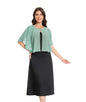 Baoqiya Capelets for women Chiffon Cape Soft Shawls and Wraps Wedding Capes 1920s flapper Cover Up - color: Bean Green