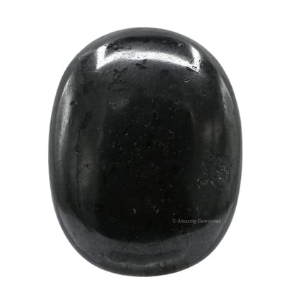 Black Tourmaline Crystals and Healing Stones - Large Palm Stone Crystals Piedra - Crystal for Good Luck, Positive Energy, Meditation - Unique Stocking Stuffers and Birthday Gifts for Women, Men - color: Black Tourmaline (Mental)