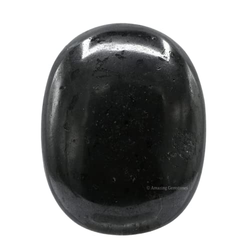 Black Tourmaline Crystals and Healing Stones - Large Palm Stone Crystals Piedra - Crystal for Good Luck, Positive Energy, Meditation - Unique Stocking Stuffers and Birthday Gifts for Women, Men - color: Black Tourmaline (Mental)