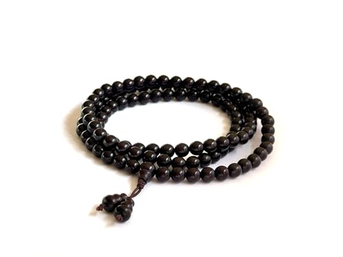 108 Mala Bead Bracelets, Buddha Sandalwood Bracelet, Handmade Prayer Meditation Strand Elastic Necklaces, Comfortable for Daily Wear Yoga Gift for Men Women - color: 7mm