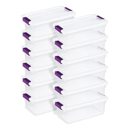 Sterilite 12-Pack ClearView Latch Box, Clear Stackable Organizer Bins with Lids, 6 Qt – Small Plastic Tote Containers for Closet, Office, Bedroom, Shelving Units and Home Storage Organization - size: 12 Pack, style: 6 Quart