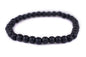 Wood Bead Bracelet - color: Charcoal Black, size: Small Beads