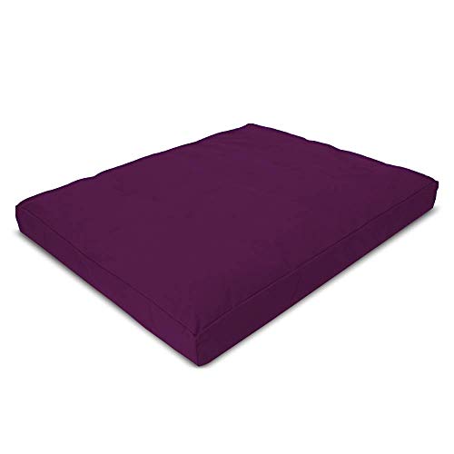 Zabuton Meditation Cushion for Workout - Supportive Yoga Floor Seat Cushion for Comfort & Posture Support - Natural Washable Cotton Fill kneeling Pad - Made in USA - Premium 32x26x3, Burgundy - color: Burgundy, size: Premium 32x26x3