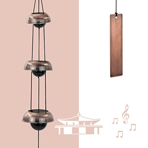 Copper Wind Chimes, Temple Wind Chime,Feng Shui Wind Chimes for Home Yard Outdoor Decoration - color: 3 Copper Bell