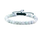 Keleny Natural Gemtone 6mm Round Beads Crystal Adjustable Braided Macrame Tassels Bracelets Unisex - color: Green White Jade