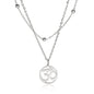 Women OM Necklace Indian Yoga Aum Om Ohm Pendant Necklace Stainless Steel Hindu Meditation Charm Sanskrit Symbol Spiritual Amulet Jewelry for Women Men - color: Layered-S