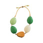 Howard's Green Genuine Glass and Wood Bead Adjustable Cord Bracelet for Women