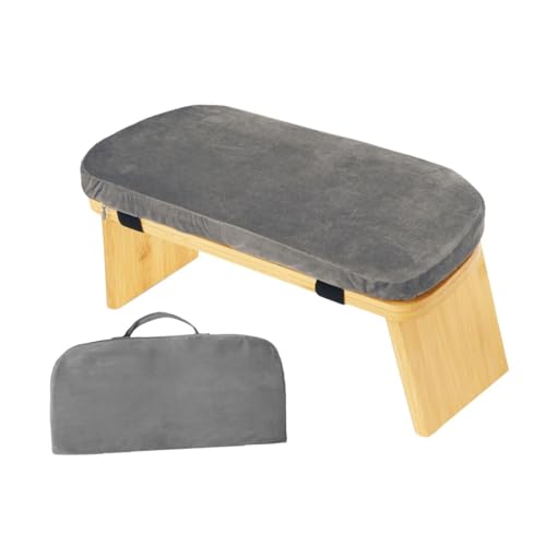 Wooden Meditation Stool Kneeler Chair Hip Support Ergonomic Soft for Living Room Tea Ceremony Indoor Outdoor Leisure Balcony - color: gray