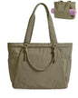 BAGSMART Yoga Tote Bag for Women with Knotted Handle, Lightweight Pilates Bag with Yoga Mat Holder, Gym Bag for Work Travel - color: Olive Green