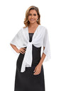 Baoqiya Chiffon Shawl Evening Scarf Shawls and Wraps for Women Wedding Party Bridal Scarves Cover Ups - color: Ivory