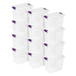 Sterilite 12-Pack 27 Quart ClearView Latch Box, Stackable Organizer Bins with Latching Lids - Clear Plastic Organization Containers for Closet, Bedroom, Shelving Units and Everyday Home Storage - size: 12 Pack, style: 27 Quart