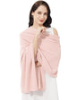 Soft Cashmere Blend Wrap Chic Scarf Stole for Women Wayfarer Travel Extra Large 87"x28" - color: Powder Puff Pink