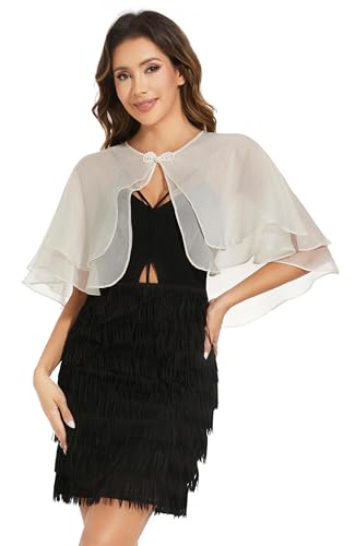 Women's Sheer Tencel Shawls and Wraps for Evening Dresses Soft Wedding Cape Lightweight Bridesmaid Scarves Cover Up - color: Ivory