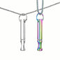Mindfulness Breathing Necklace Stress Relief Pendant Stainless Steel Anxiety Breathe Necklace for Women Men - color: Steel+Rainbow
