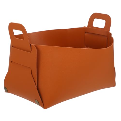 Foldable Leather Desktop Storage Box for Keys and Jewelry Versatile Organizer for Home Office and Study Room Use Smooth Flat Base